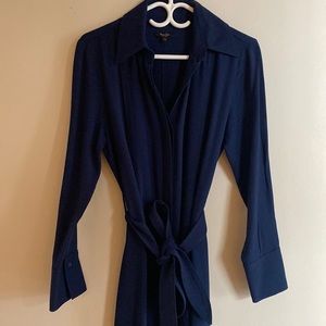 Massimo Dutti Long a blue shirt dress XS